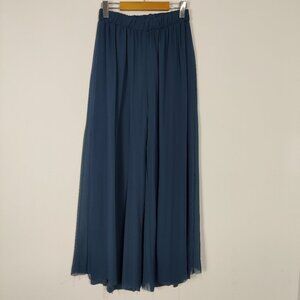 Refka Women's Palazzo Flare Pants Size 8 Blue Lined Pull On Casual Outerwear